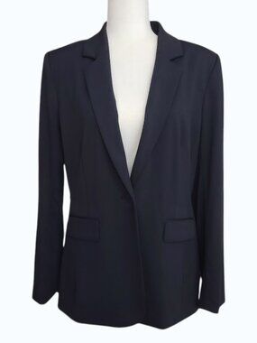 Alex Marie Woman's Navy Single-Button Blazer Jacket